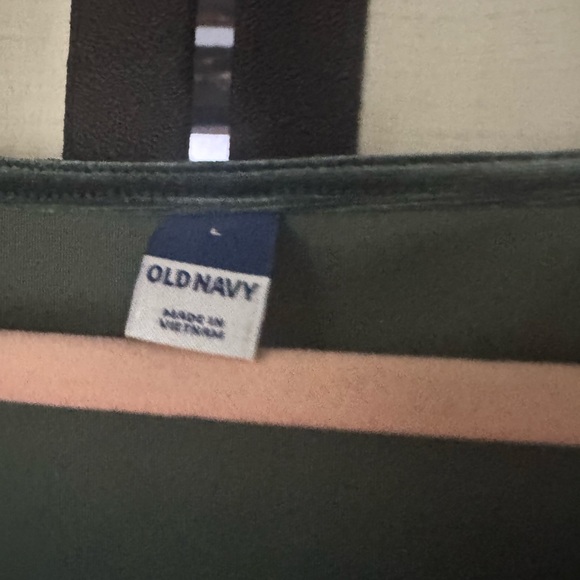 Old Navy Dark Green Velvet Long Sleeve Dress - Picture 2 of 5